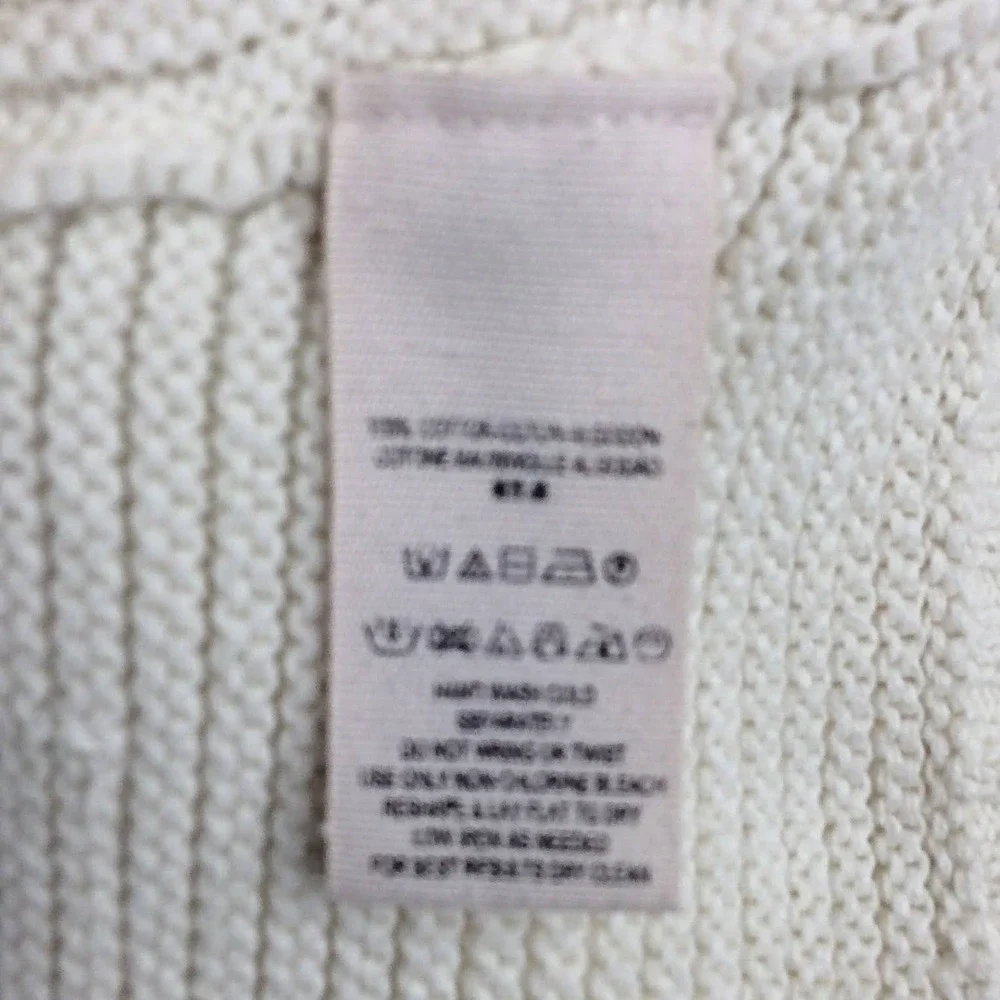 Free People La Brea V-Neck Sweater Women's Size Large Ivory V-Neck Slouchy Boxy